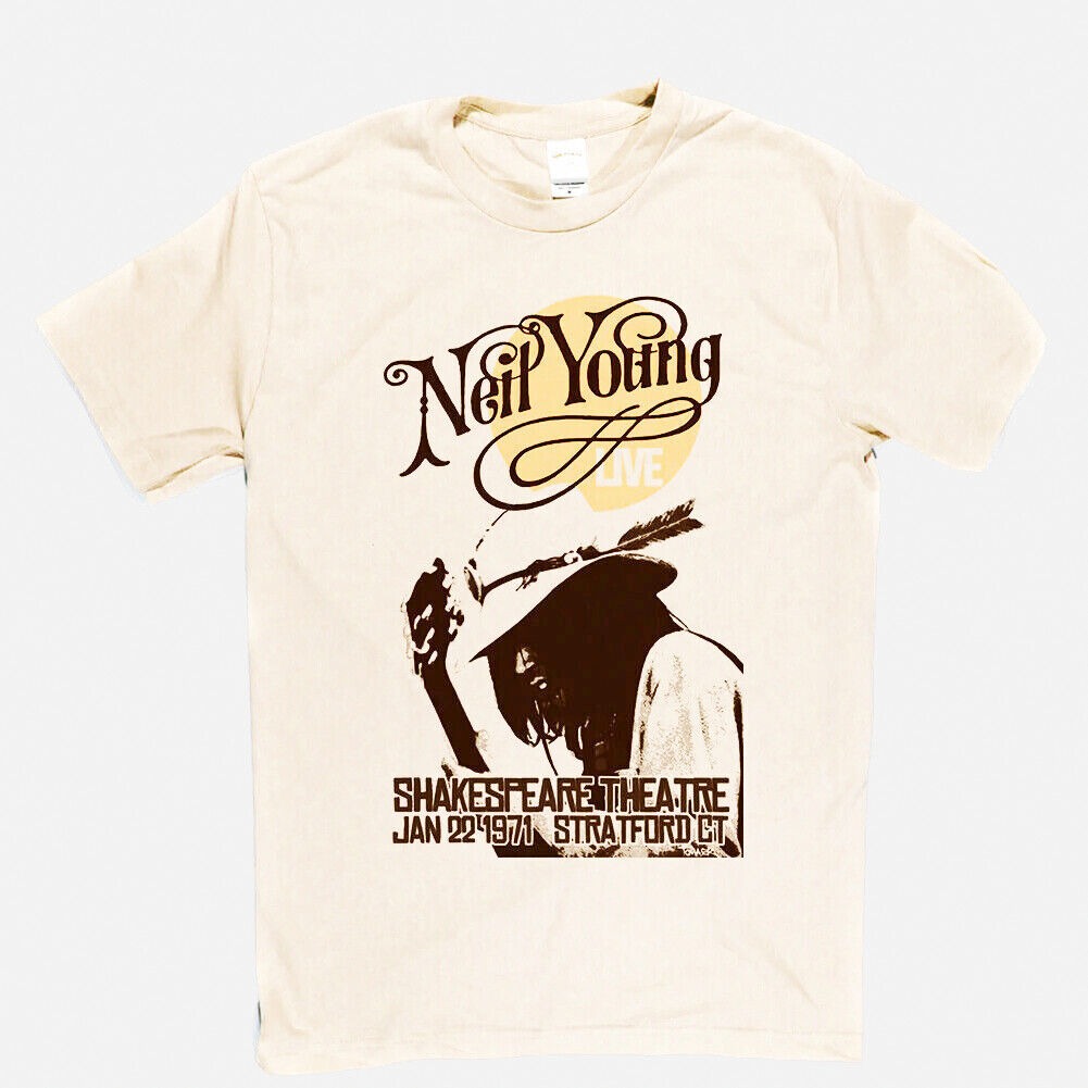 Neil Young Poster T-shirt graphic tee round neck all sizes Men Women