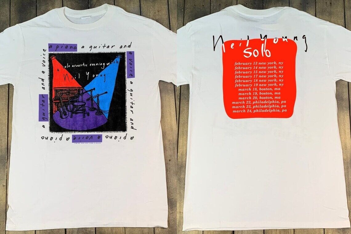 Neil Young Solo Acoustic Evening Tour 1989 T-Shirt