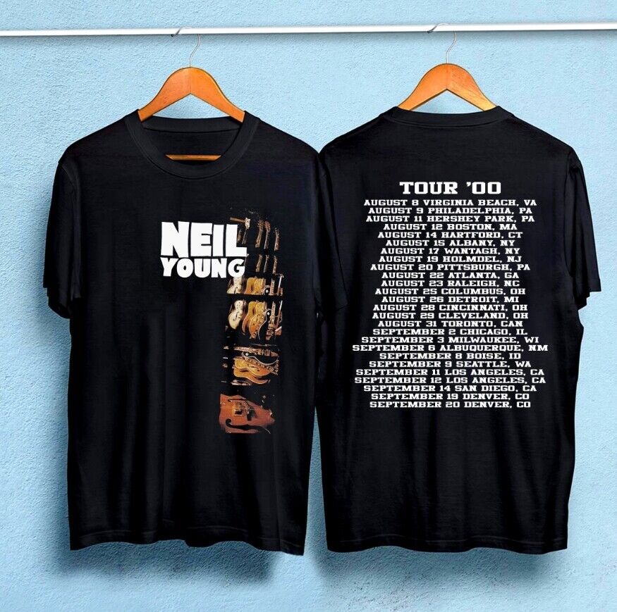 Neil Young Tour '00 Music Tour Concert T Shirt Gift for music lover
