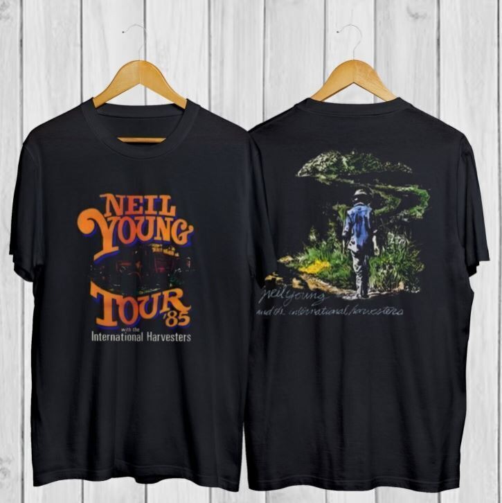 Neil Young Tour 1985 Rock Music Concert T-Shirt, Neil Young Tour '85 Shirt