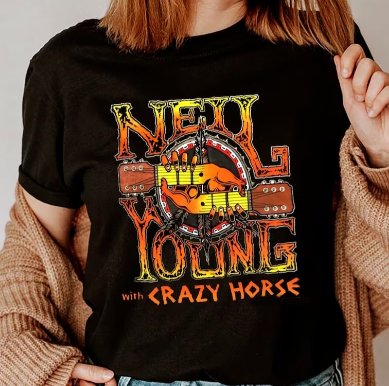 Neil Young With Crazy Horse Band Shirt, Neil Young Retro 90S