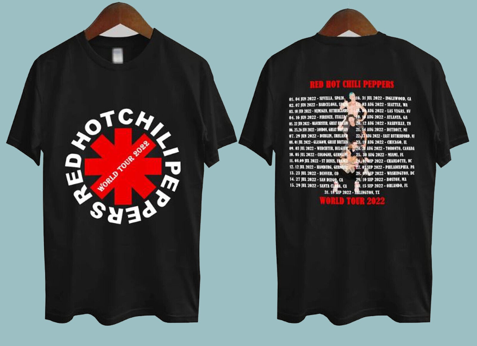 New!! Red Hot Chili Peppers World Tour 2022 T shirt