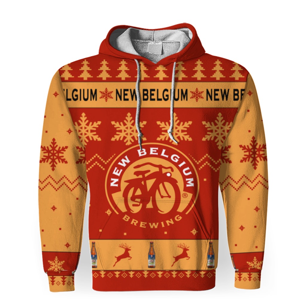 New Belgium Brewing Beers Merry Christmas Unisex Gift Fan-3D Unisex Hoodie