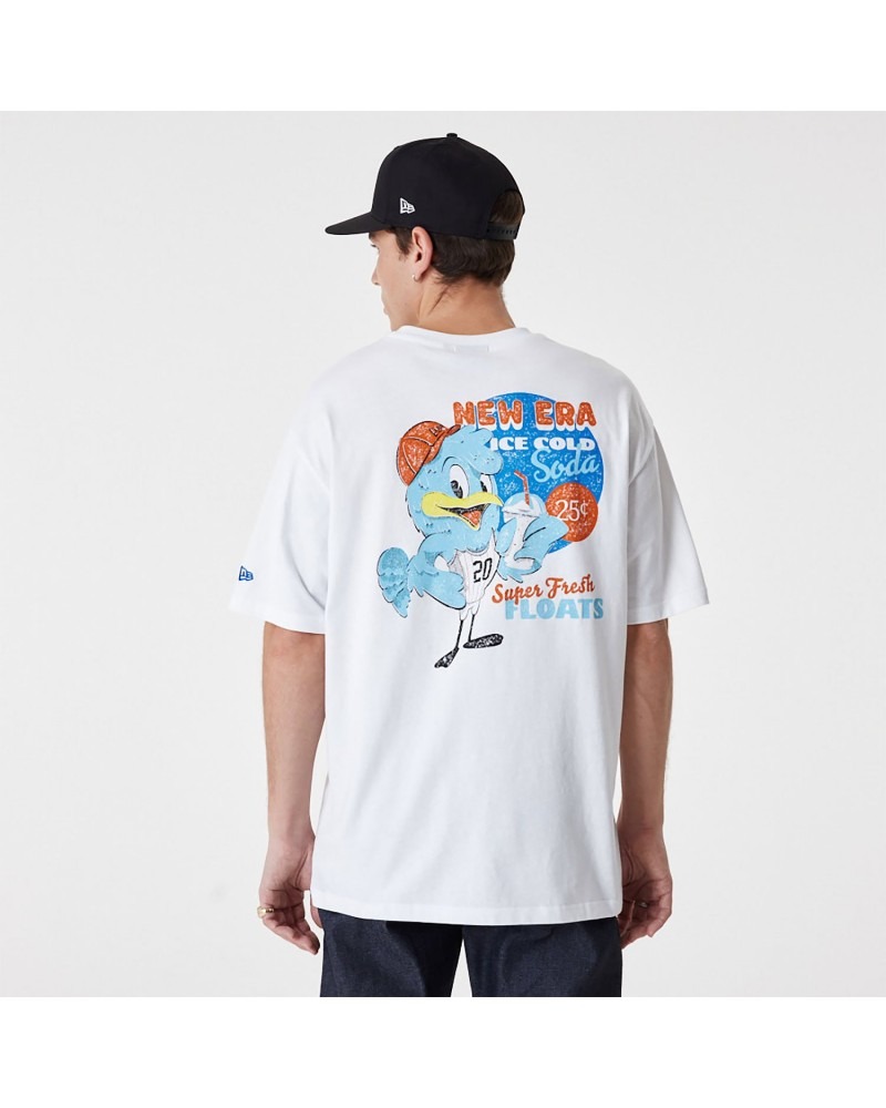 New Era - Graphic Soda Bird Oversized T-Shirt - White