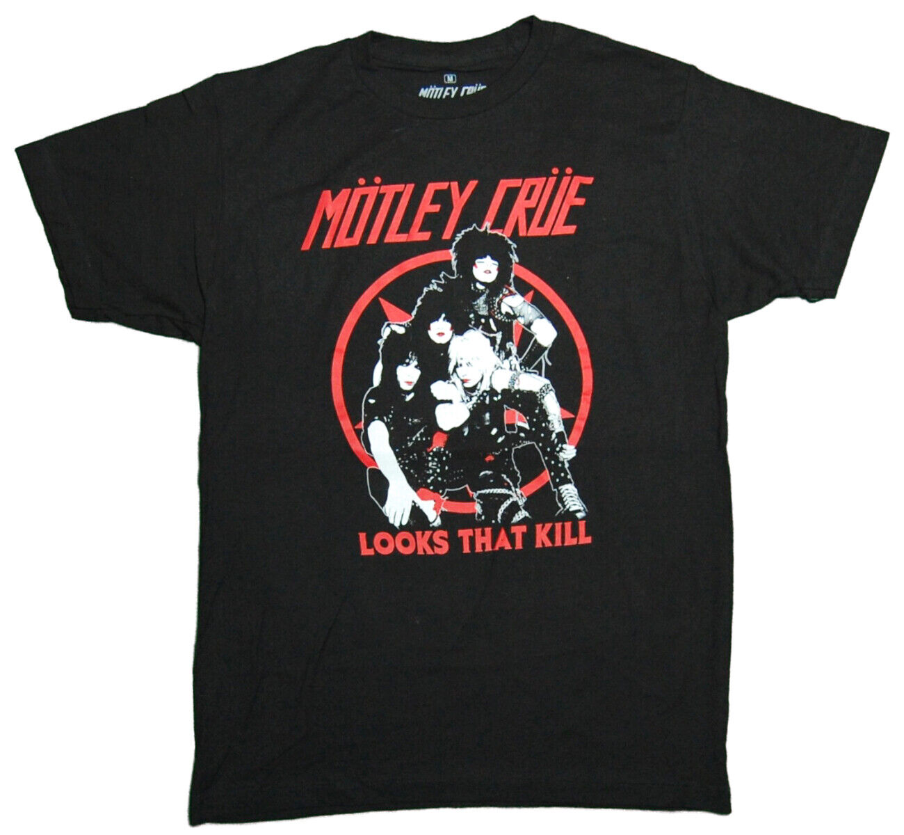 New Motley Crue heavy metal band Looks That Mens Black T Shirt Cotton Tee