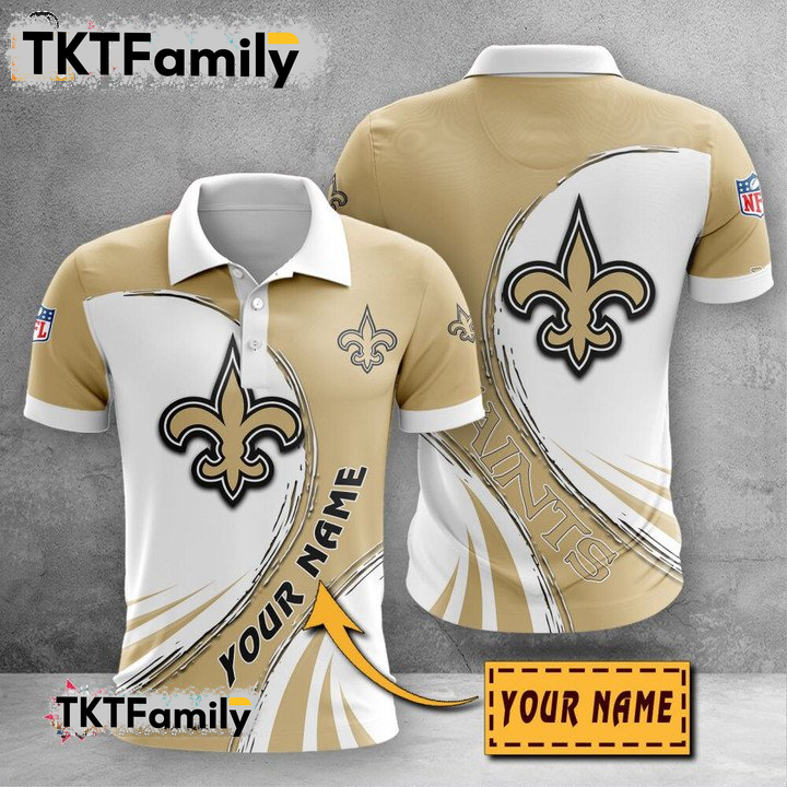 New Orleans Saints Custom Name 3D Polo Shirt TKT Familys