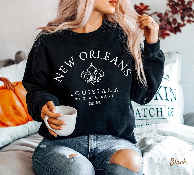 New Orleans Sweatshirt, The Big Easy, Unisex Soft and Comfortable Crewneck Pullover