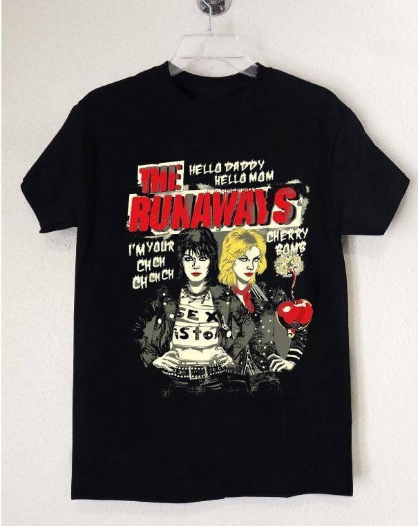 New The Runaways Band Cotton Gift For Fan Black Unisex T-shirt