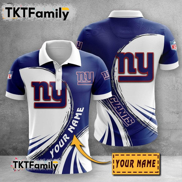 New York Giants Custom Name 3D Polo Shirt TKT Familys
