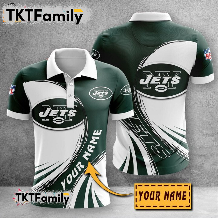 New York Jets Custom Name 3D Polo Shirt TKT Familys