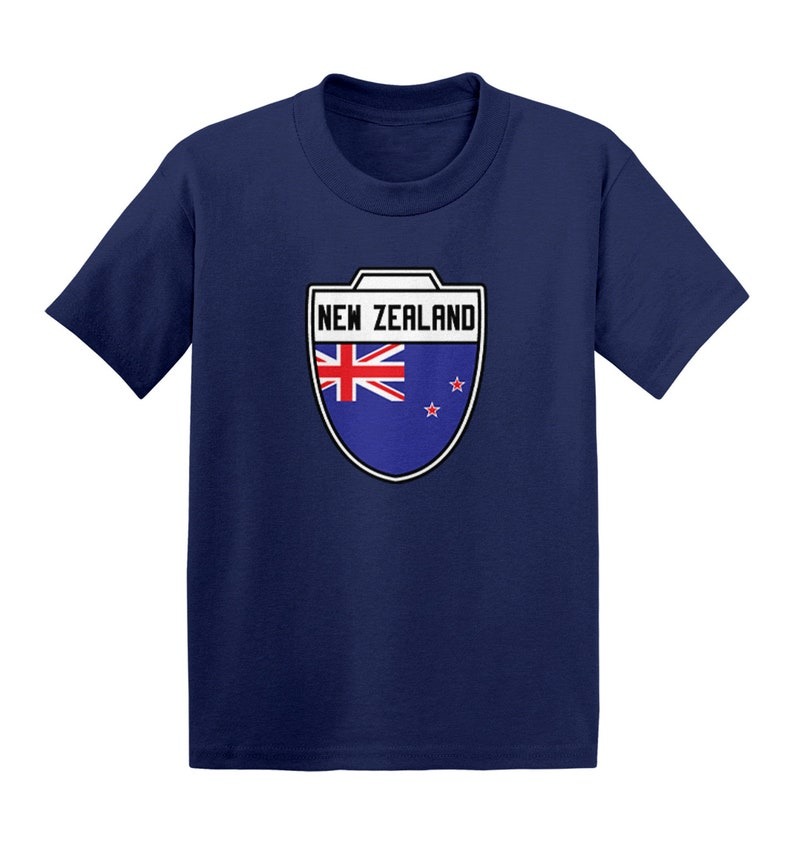 New Zealand Soccer Crest Kid's T-Shirt - Country Pride Proud Heritage Nationality Compete World Competition Represent Futbol Sports