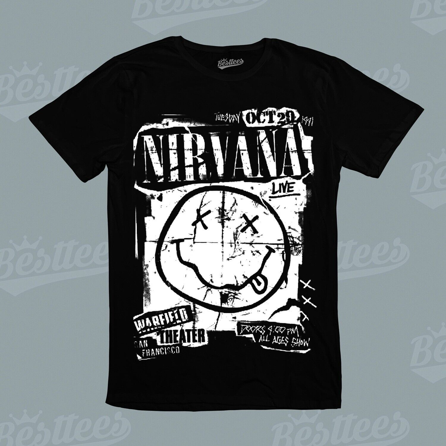 Nirvana Kurt Cobain American Rock Band Heavy Glam Hard Shock Rock T-shirt