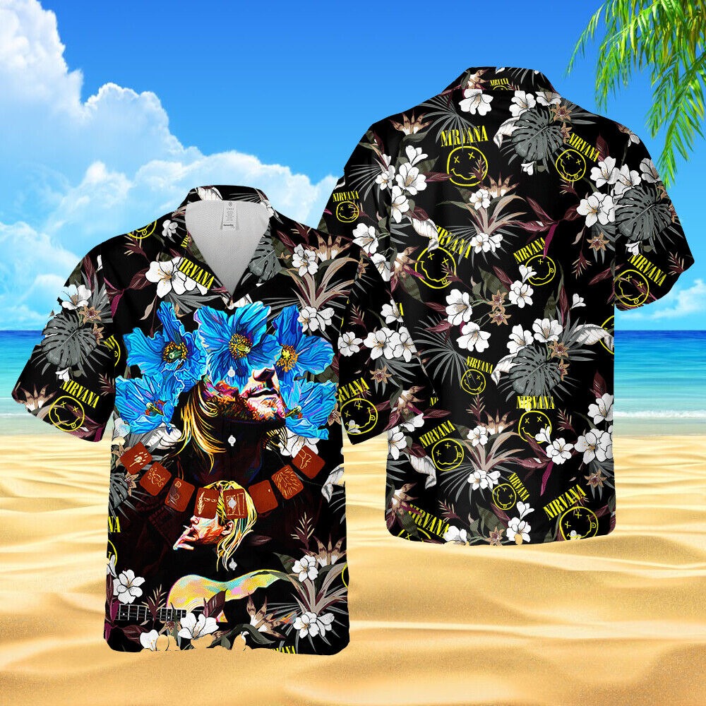 Nirvana Rock Band Hawaiian Shirt Aloha Beach Summer 3D Print T-shirt Flower