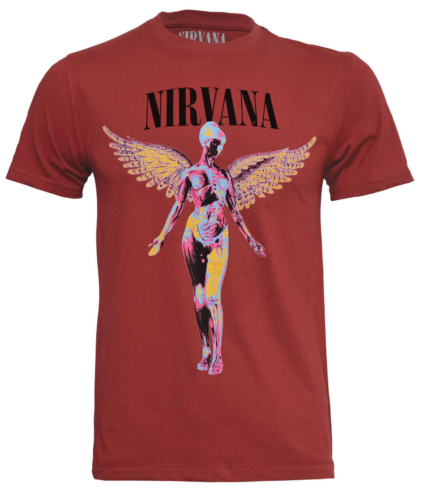 Nirvana T Shirt In Utero Official Red Album Logo Angelic Grunge Kurt Cobain New