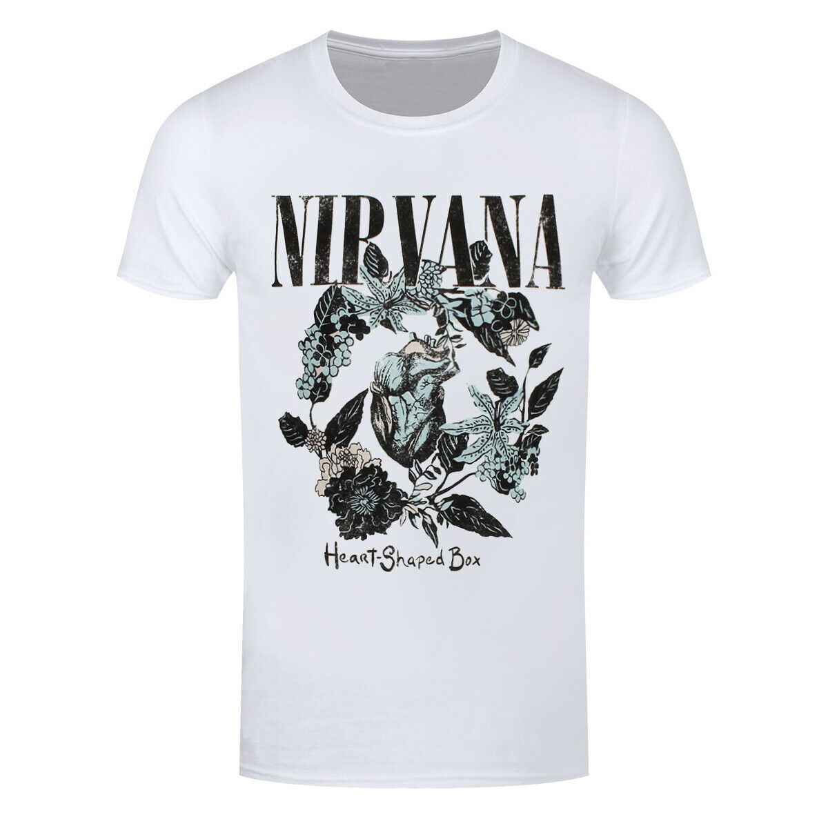 Nirvana T-Shirt Heart Shaped Box Band Official White New