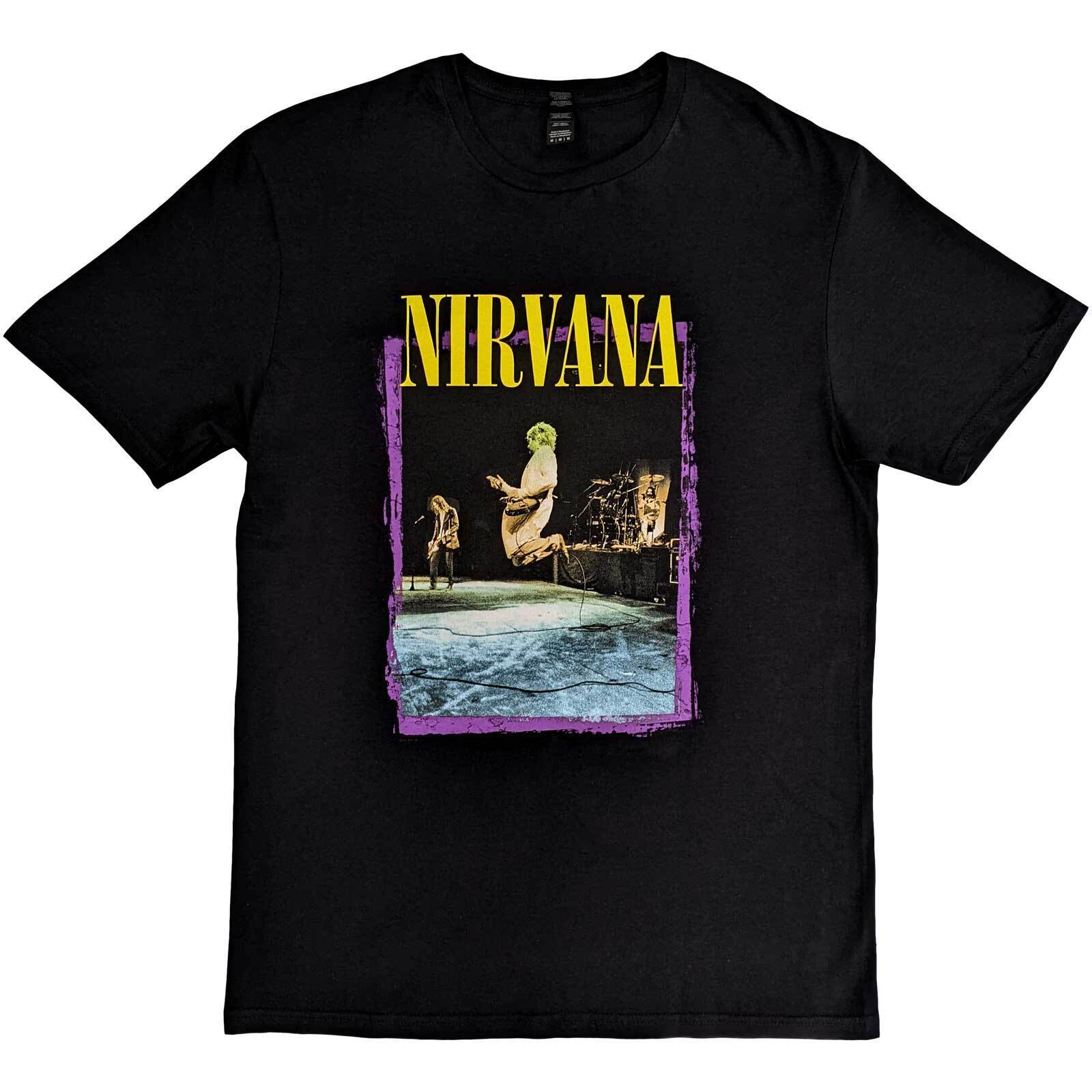 Nirvana T-Shirt Stage Jump Band Official Black New