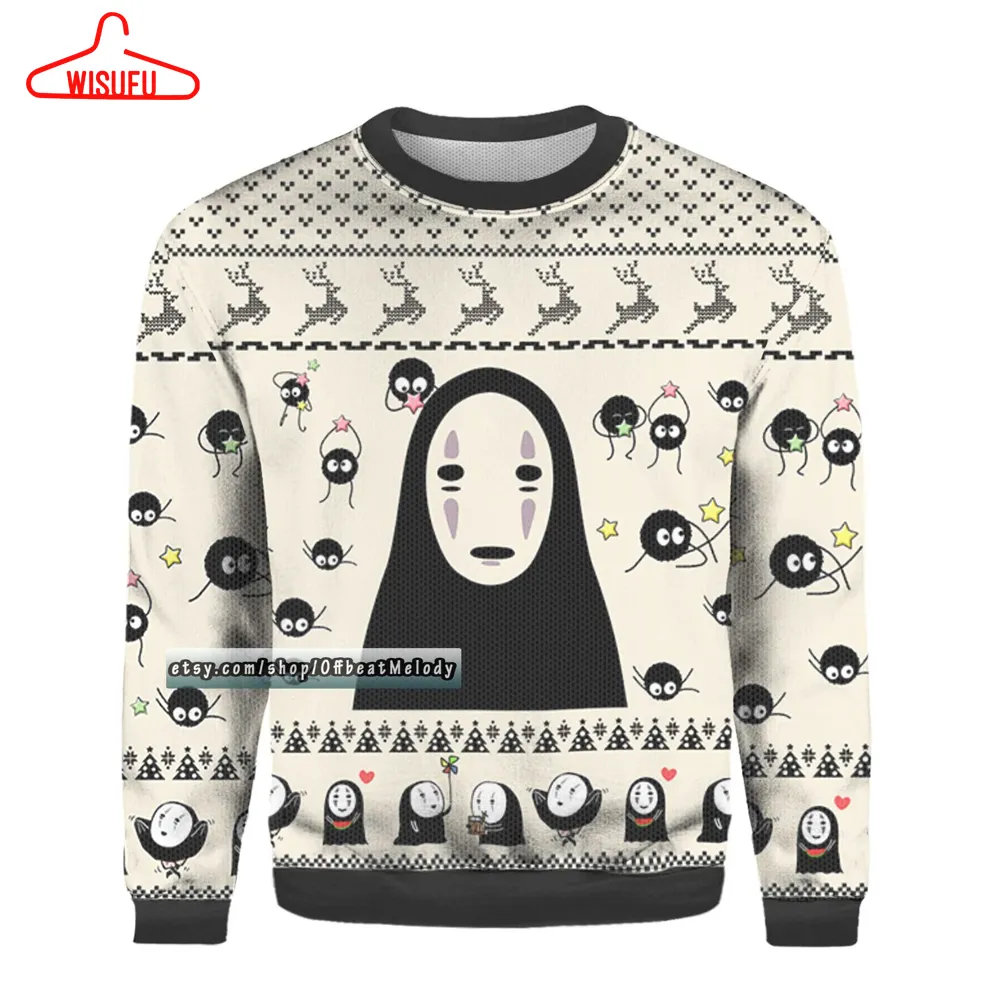 No Face Christmas Ugly Christmas Sweater, No Face Fan Ugly Sweater All Over Print, 2024 Christmas Ugly Sweater 3d Hoodie Sweatshirt