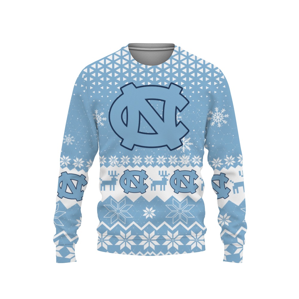 North Carolina Tar Heels Sports Football American Ugly Christmas Sweater New Trends For Fans Club Gifts Unisex, Hoodie, Sweatshirt-3D Sweatshirt