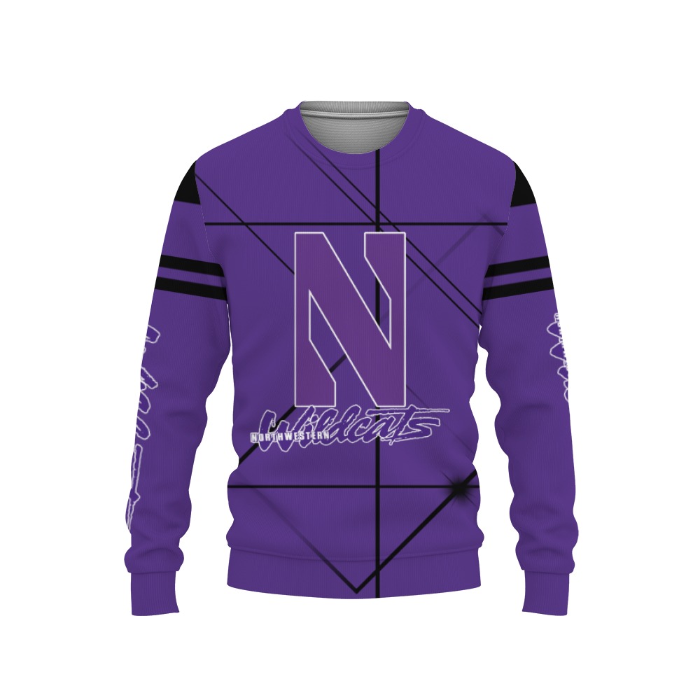 Northwestern Wildcats American Football Sport Light 3D Shirt-3D Sweatshirt