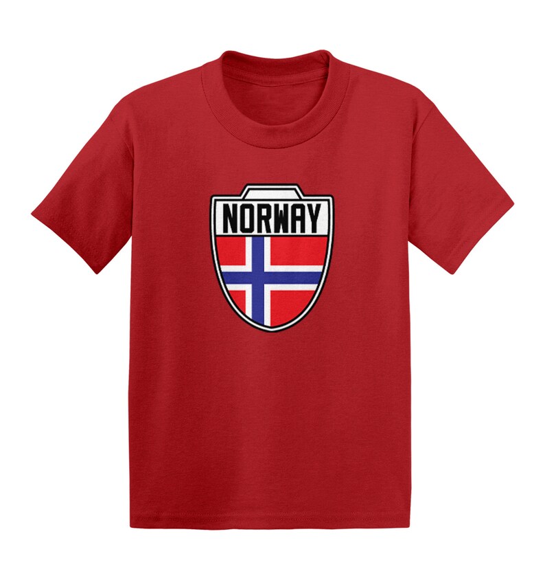 Norway Soccer Crest Kid's T-Shirt - Country Pride Proud Heritage Nationality Compete World Competition Represent Futbol Sports