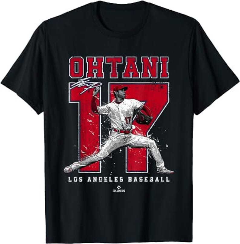 Number and Portrait Shohei Ohtani Los Angeles MLBPA T-Shirt