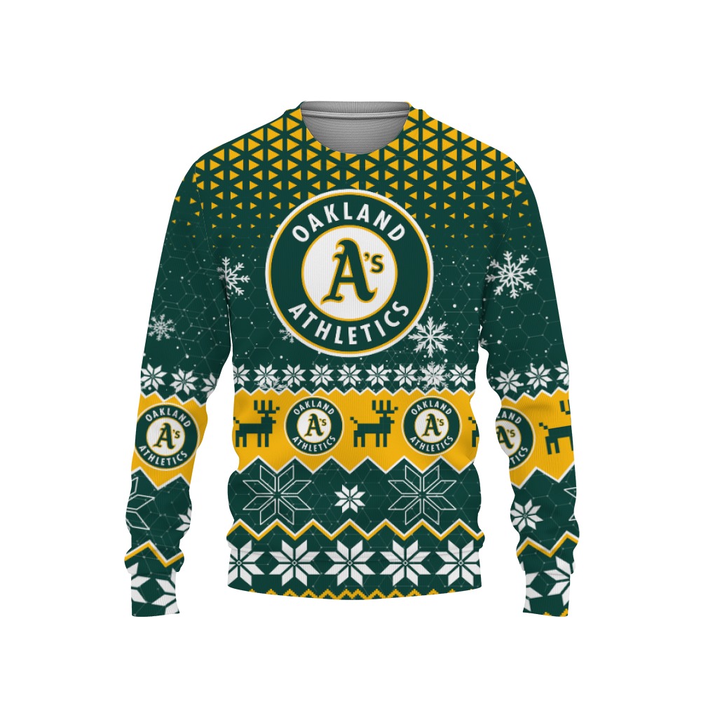 Oakland Athletics Sports Football American Ugly Christmas Sweater New Trends For Fans Club Gifts Unisex, Hoodie, Sweatshirt-3D Sweatshirt