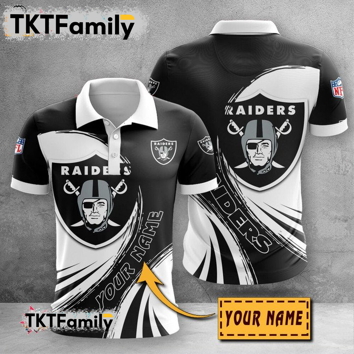 Oakland Raiders Custom Name 3D Polo Shirt TKT Familys