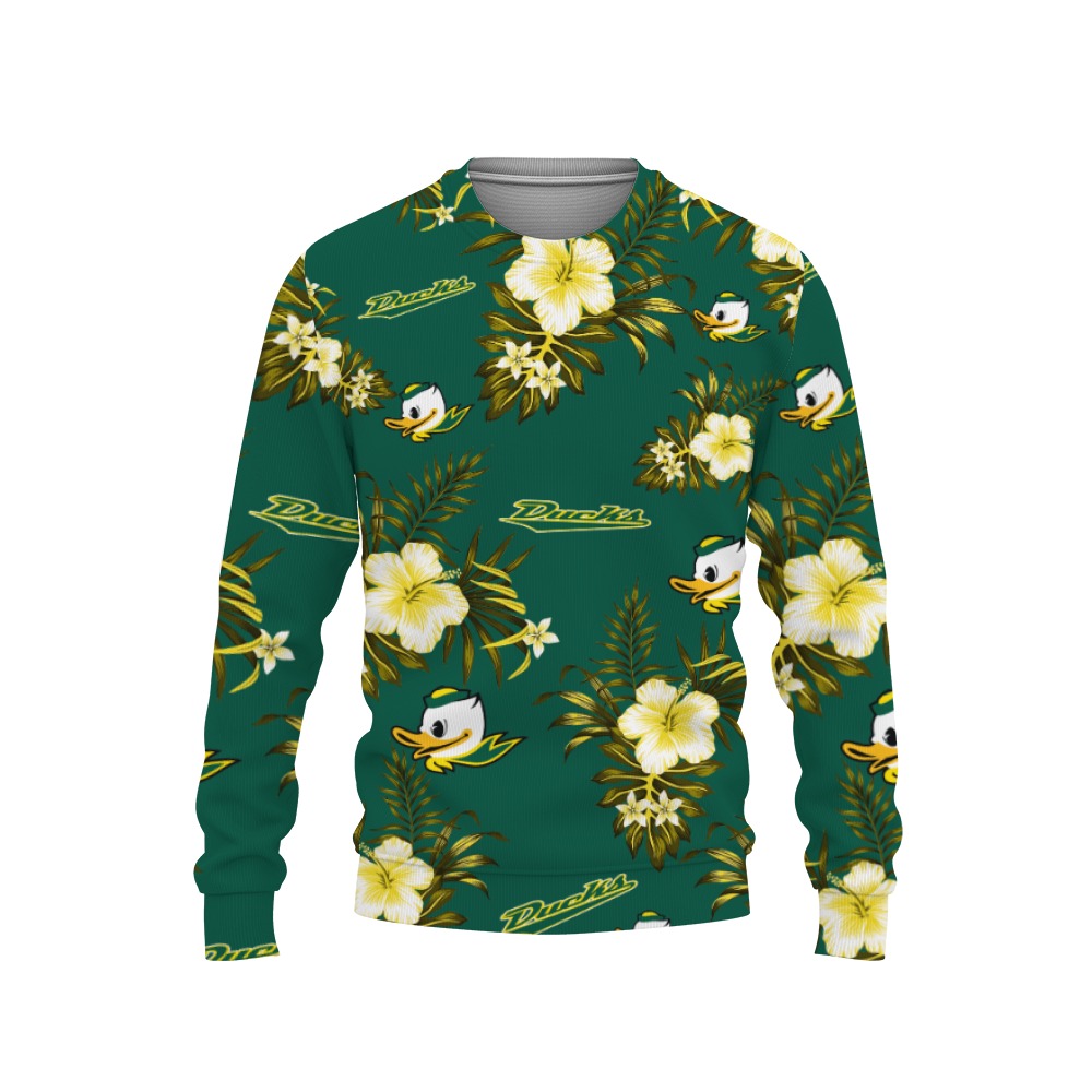 Oregon Ducks Tropical Hawaii Sport Hawaiian-3D Sweatshirt