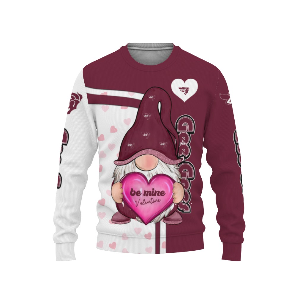 Ottawa Gee Gees Be Mine Valentine, Gnomes With Valentine Football American, Valentine Day-3D Sweatshirt