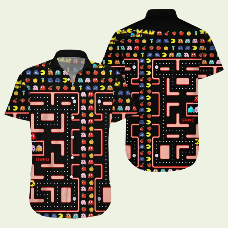 PAC MAN GAME OVER HAWAIIAN SHIRT