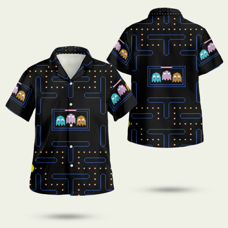 PAC MAN VIDEO GAME HAWAIIAN SHIRT