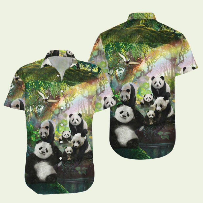 PANDA IN THE GREEN FOREST COMBO HAWAIIAN SHIRT