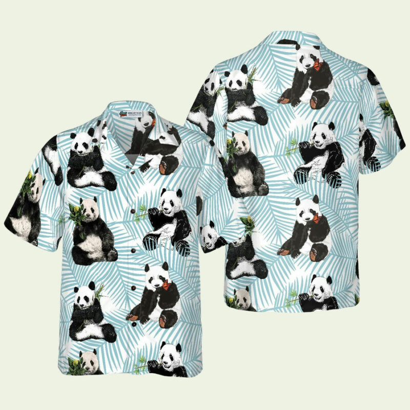 PANDA ON PALM LEAVES HAWAIIAN SHIRT