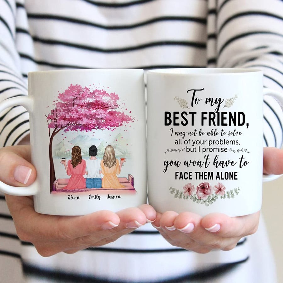 PERSONALIZED 2 OR 3 GIRLS, TO MY BEST FRIENDS CERAMIC COFFEE MUG