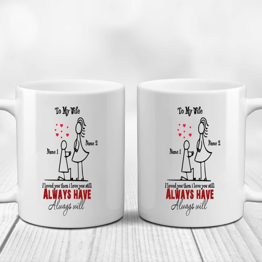 PERSONALIZED CUSTOM MARRIAGE MUGS, TO MY WIFE I LOVED YOU THEN MUGS, FUNNY WEDDING ANNIVERSARY VALENTINE'S DAY COLOR CHANGING MUG 11 OZ 15 OZ COFFEE MUG GIFTS FOR COUPLE, WIFE FROM HUSBAND