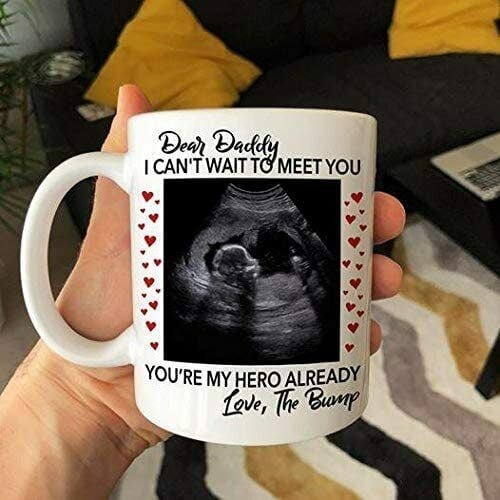 PERSONALIZED DEAR DADDY MUGS I CANT WAIT TO MEET YOU YOU ARE MY HERO CUSTOM MUGS VALENTINES DAY WEDDING ANNIVERSARY BIRTHDAY HOLIDAYS GIFTS TO MY DAD TO HUSBAND CERAMIC COFFEE MUGS