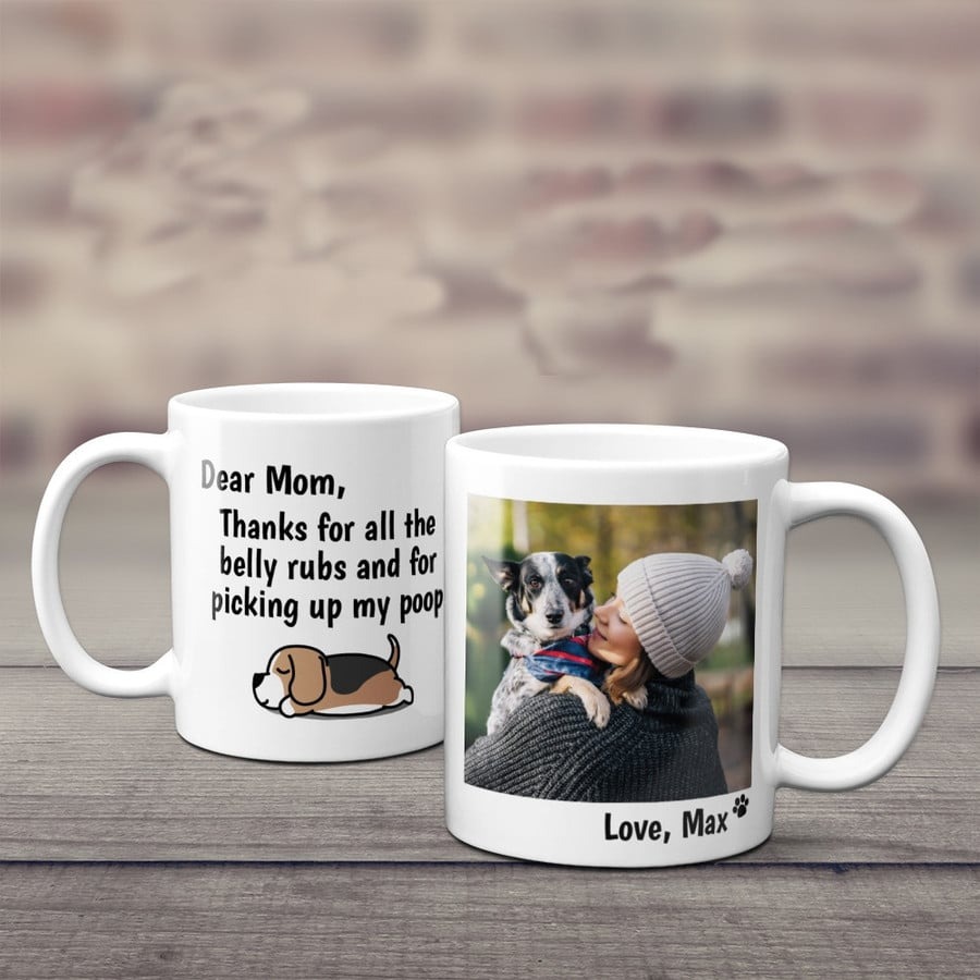 PERSONALIZED MUG CUSTOM PHOTO MUG TO MY MOTHER MUG THANK FOR PICKING UP MY POOP MUG GIFTS FOR DOG MOM BEST MOTHER'S DAY MUG GIFTS BIRTHDAY GIFTS MUG