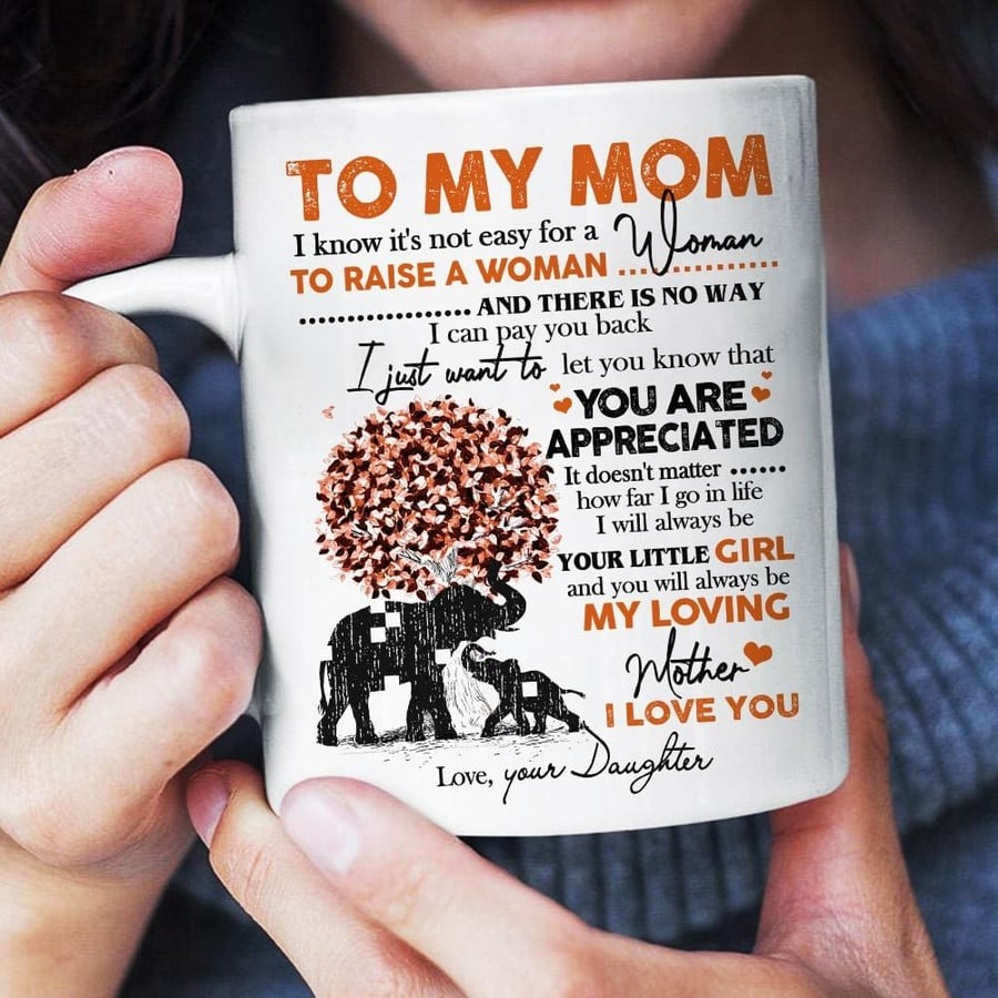 PERSONALIZED MUG TO MY MOM FROM DAUGHTER MUG ELEPHANT MOM AND DAUGHTER COFFEE MUG GIFT FOR MOM ON MOTHER'S DAY