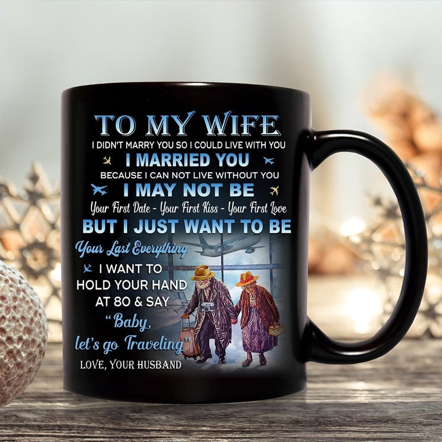 PERSONALIZED MUG TO MY WIFE FROM HUSBAND MUG FOR COUPLE ON ANNIVERSARY VALENTINE DAY GIFTS, TRAVEL LOVERS GIFT