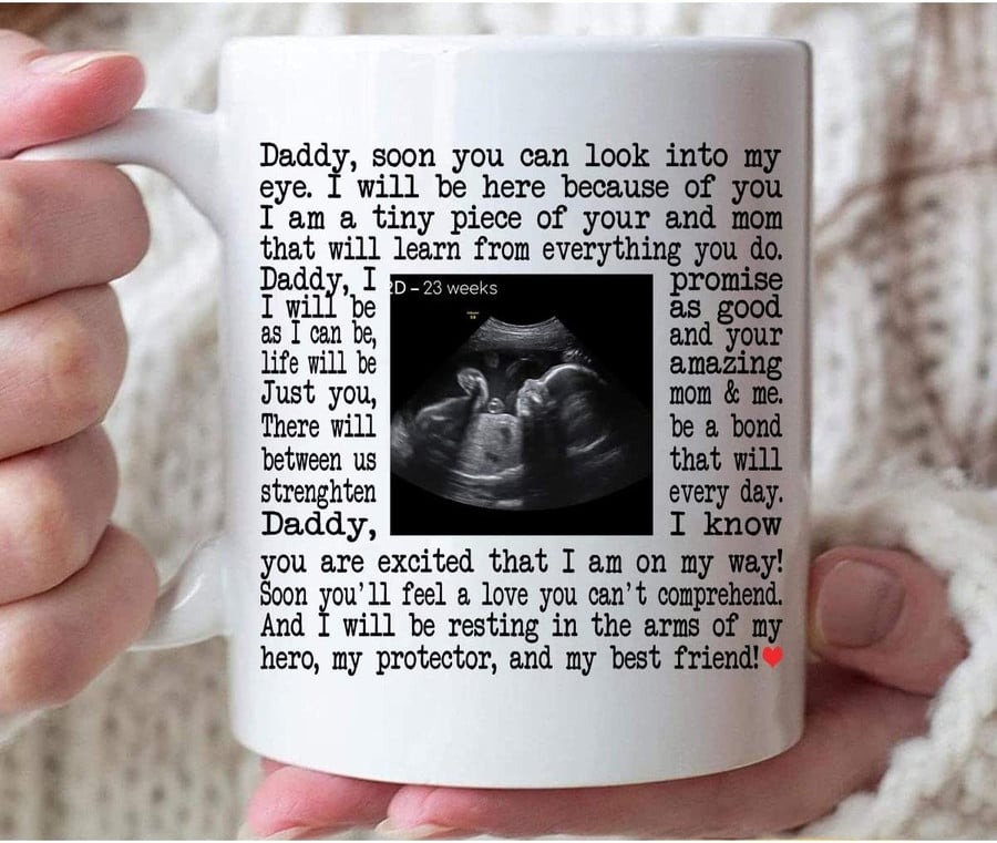 PERSONALIZED TO DADDY SOON YOU CAN LOOK INTO MY EYE CERAMIC COFFEE MUG