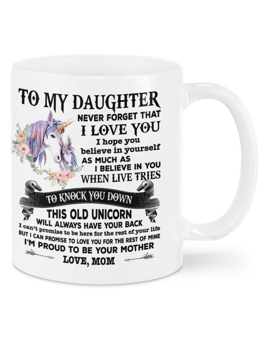 PERSONALIZED TO MY DAUGHTER FROM MOM MUG UNICORN MOM NEVER FORGET I LOVE YOU GIFT FOR DAUGHTER FROM MOM ON BIRTHDAY GRADUATION