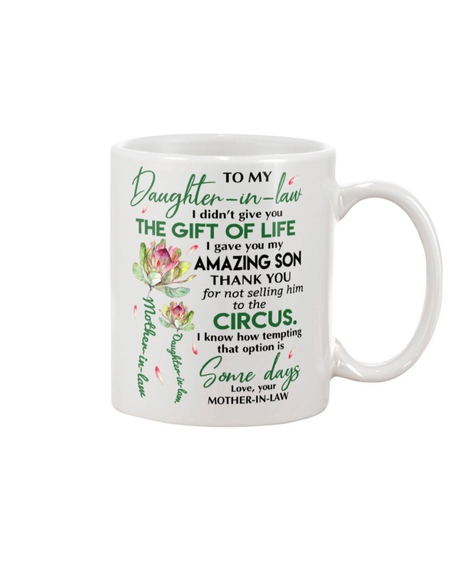 PERSONALIZED TO MY DAUGHTER-IN-LAW MUG THE GIFT OF LIFE LOVELY GIFT FOR DAUGHTER-IN-LAW PERFECT GIFTS FOR CHRISTMAS, NEW YEAR, BIRTHDAY WHITE MUG