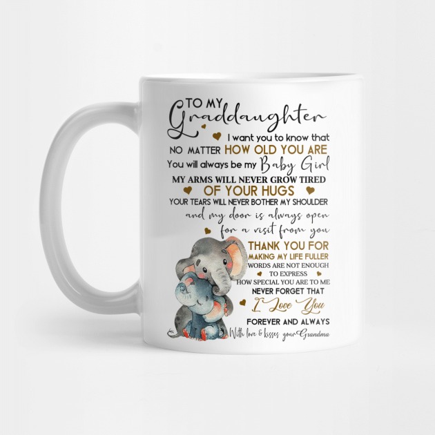 PERSONALIZED TO MY GRANDDAUGHTER ELEPHANT COFFEE MUG 11 OZ CERAMIC COFFEE MUG