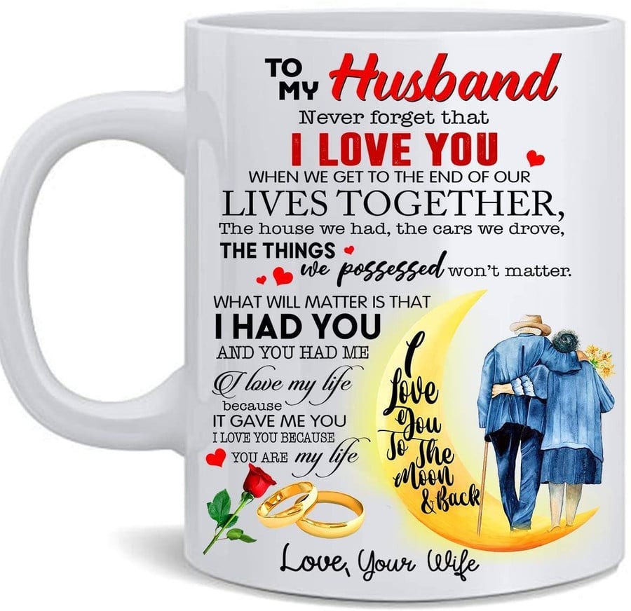 PERSONALIZED TO MY HUSBAND MUG, NEVER FORGET THAT I LOVE YOU CERAMIC COFFEE MUG