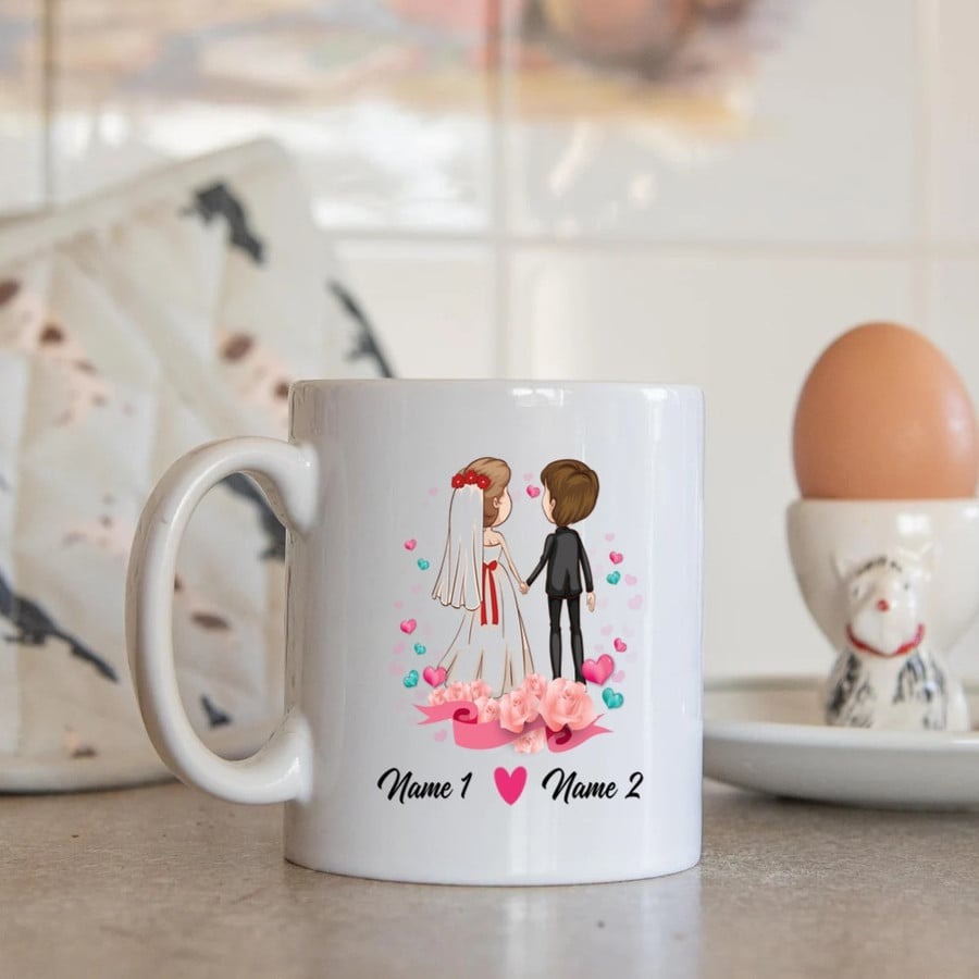 PERSONALIZED TO MY HUSBAND NEVER FORGET THAT I LOVE YOU MUG CUTE BRIDE AND GROOM DRAWING WITH HEART MUG GIFTS FOR HUSBAND ON VALENTINE'S DAY ANNIVERSARY BIRTHDAY CHRISTMAS 11 OZ - 15 OZ MUG