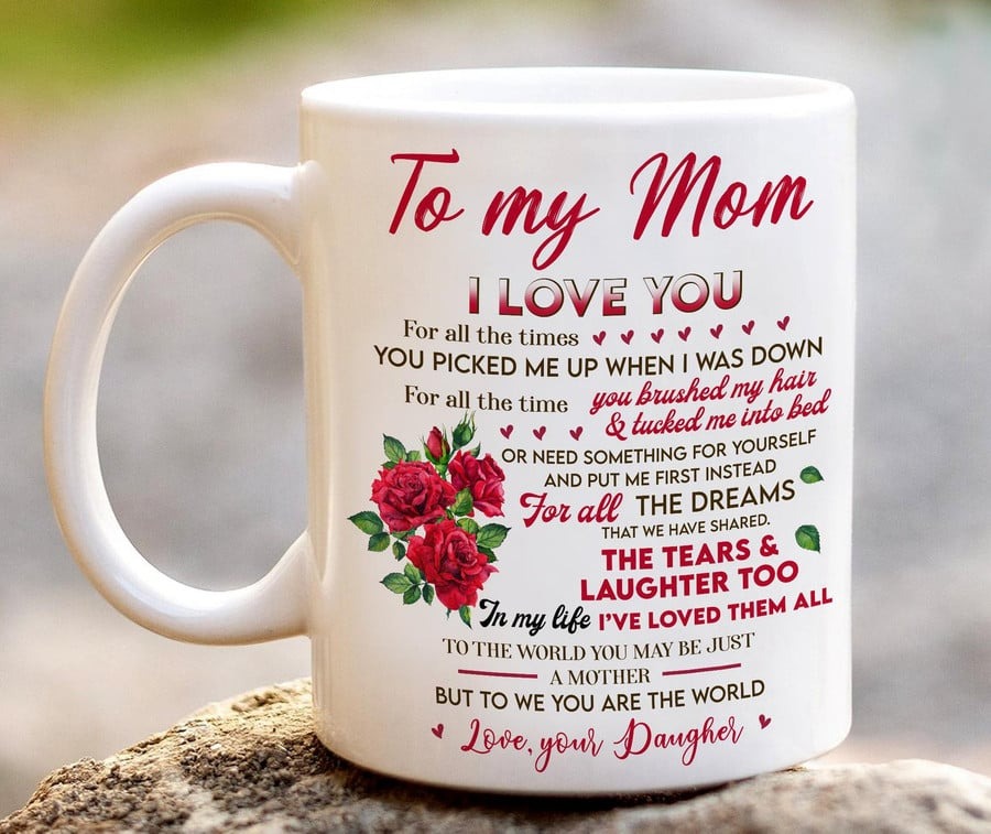 PERSONALIZED TO MY MOM FLORAL COFFEE MUG, CUSTOM MOM CERAMIC MUG, MAMA BIRTHDAY GIFT IDEAS, GIFT FROM DAUGHTER, MOTHER'S DAY GIFT FOR MOMMY, MOTHERS DAY MUG, COFFEE MUG GIFT