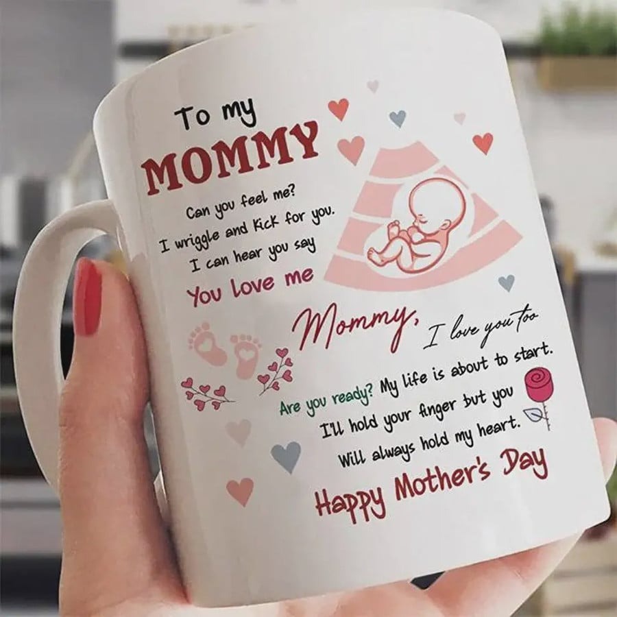 PERSONALIZED TO MY MOMMY MUG GIFT FOR NEW MOM, FIRST MOM TO BE FROM BABY BUMP HAPPY MOTHER'S DAY GIFT