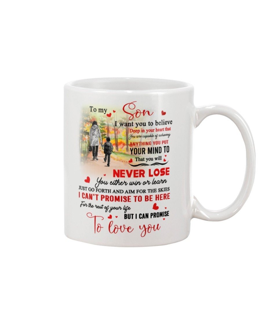 PERSONALIZED TO MY SON MUG NEVER LOSE YOU EITHER WIN OR LEARN JUST GO FORTH AND AIM FOR THE SKIES SPECIAL GIFTS FOR YOUR LOVELY SON CERAMIC MUG