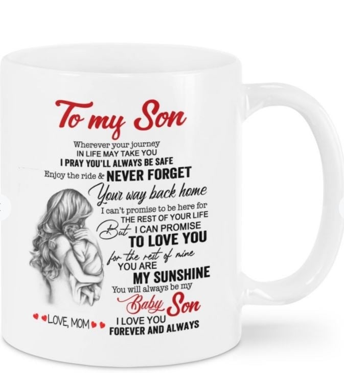 PERSONALIZED TO MY SON, YOU ARE MY SUNSHINE, QUOTE CERAMIC COFFEE MUG