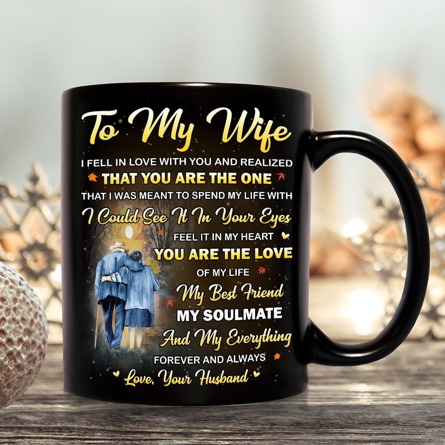 PERSONALIZED TO MY WIFE LOVE MUG FOR COUPLE, ANNIVERSARY VALENTINE DAY GIFTS, GIFTS FOR MEN AND WOMEN, I FELL IN LOVE WITH YOU, GIFT FOR WIFE ON MOTHER'S DAY